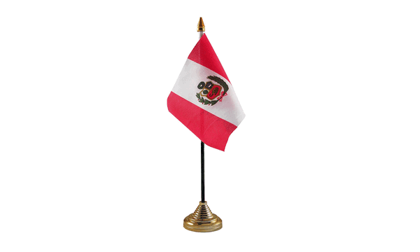 Peru Crest Table Flags